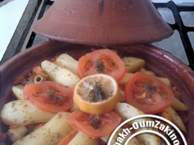 Tajine de poulet pomme de terre et olives vertes