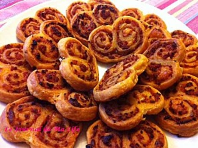 Palmiers feuilletés et salés au chorizo