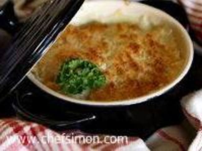 Gratin de poisson sauce au vermouth Noilly Prat