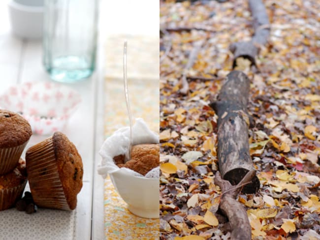 Muffins d'automne à la courge et pépites de chocolat