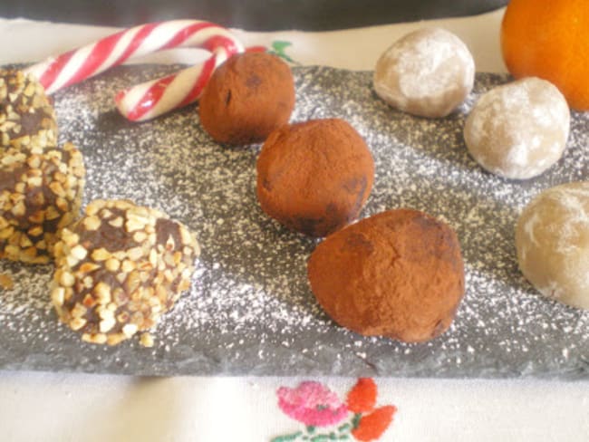 Assortiment de truffes à la crème de marrons