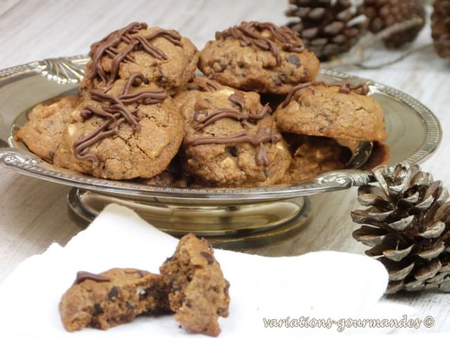 Délicieux biscuits aux trois chocolats