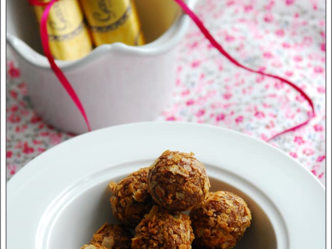 Truffes chocolat au lait et crêpes dentelle