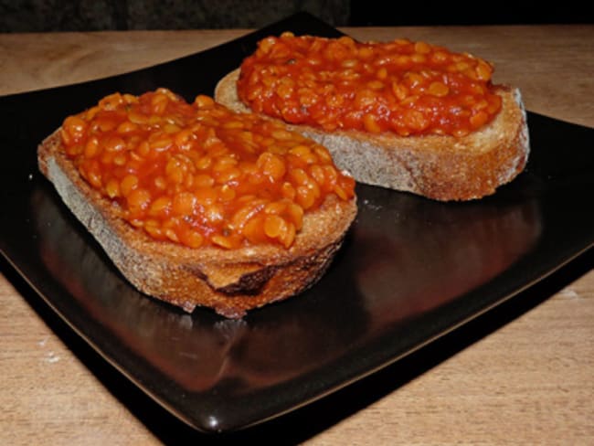 Lentils on toast