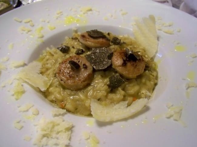 Risotto aux bolets boudin blanc et truffe noire du Périgord