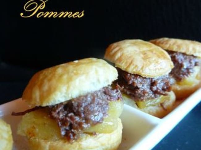 Hamburger de boudin basque aux pommes et au piment d'Espelette