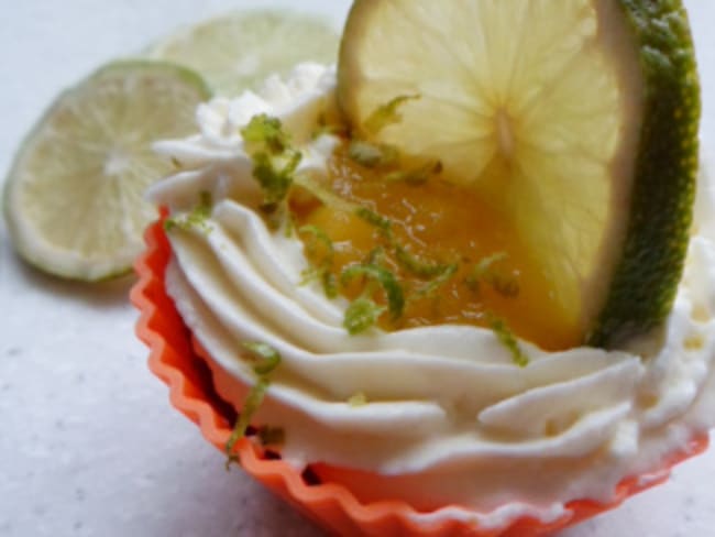 Cupcake coeur de mangue et citron vert