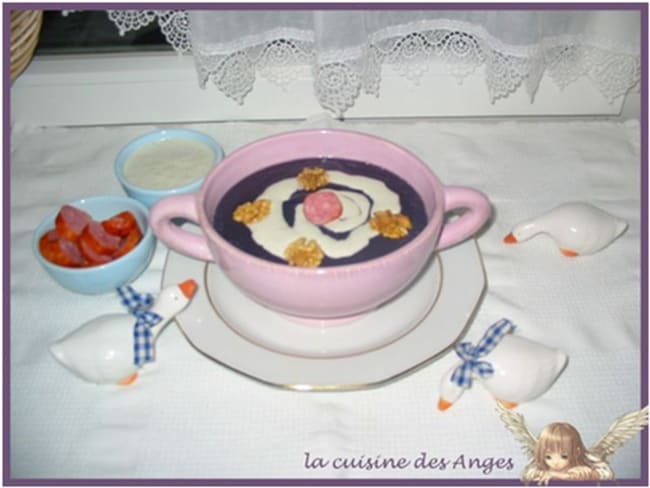 Velouté Violet et sa Petite Crème Gourmande