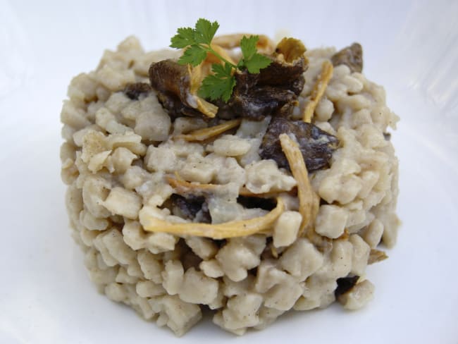 "Risotto" de crozets aux chanterelles