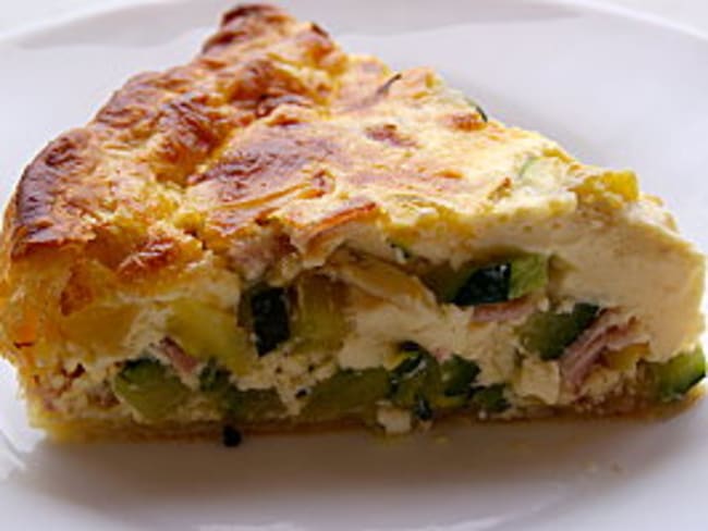 Quiche courgettes, jambon et chèvre