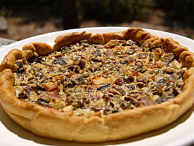 Tarte au poulet et olives vertes