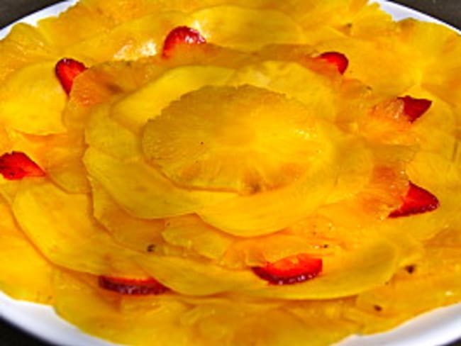 Carpaccio de mangue et ananas