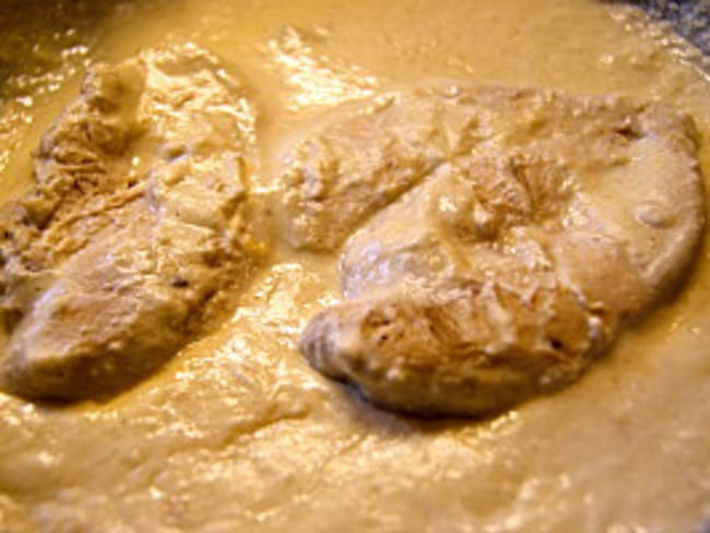 Escalopes de poulet à la moutarde