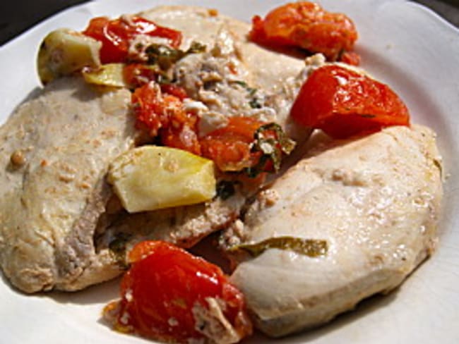 Escalopes de poulet marinées