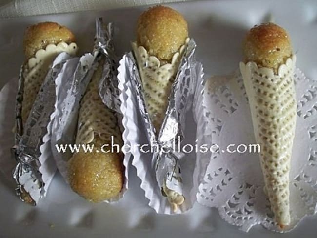 Cornets aux amandes et miel