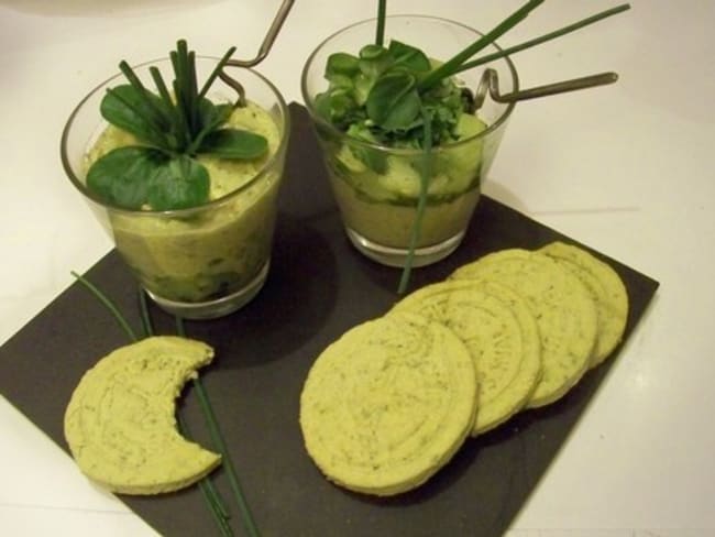 Mousse d'avocat façon Guacamole et ses biscuits verts