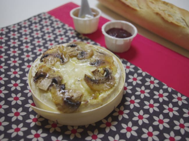 Camembert rôti miel et champignons