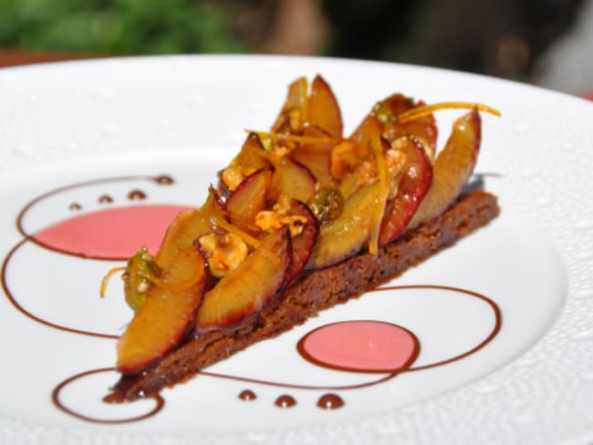 La Tarte aux Pruneaux, biscuit Cannelle et Orange confite