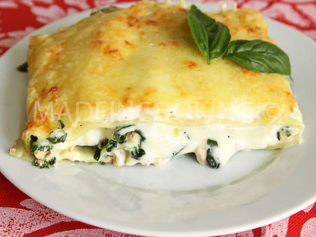 Lasagnes au saumon et aux épinards