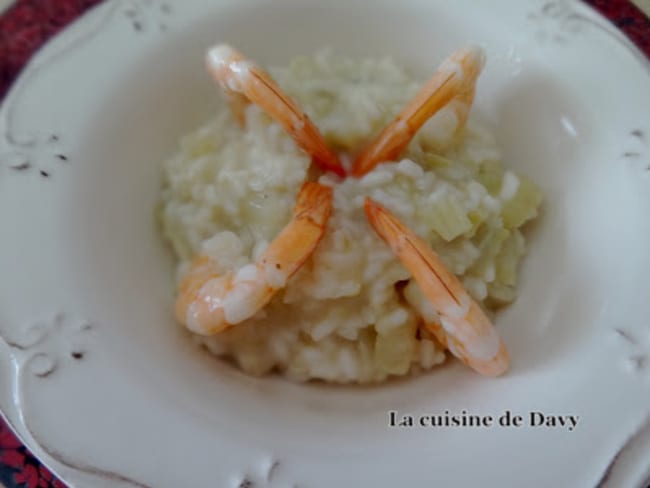 Risotto au fenouil et crevettes