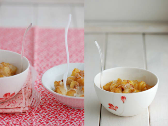 Sabayon au cidre de glace et fruits caramélisés (pommes et poires)