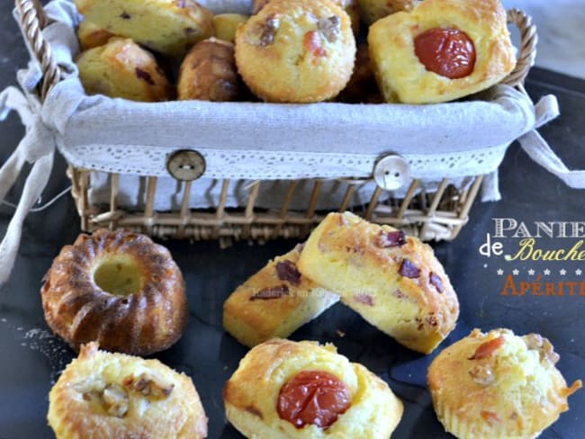 Panier de bouchées salées pour apéritif