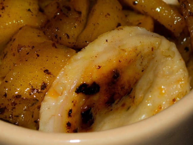 Petites cocottes de boudin blanc aux pommes et à la vanille