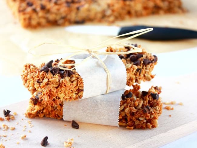 Barres au muesli et pépites de chocolat