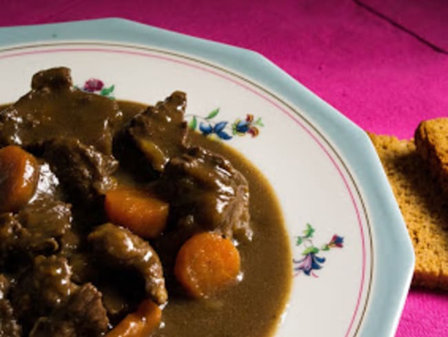 Carbonade flamande à la bière et au pain d'épices