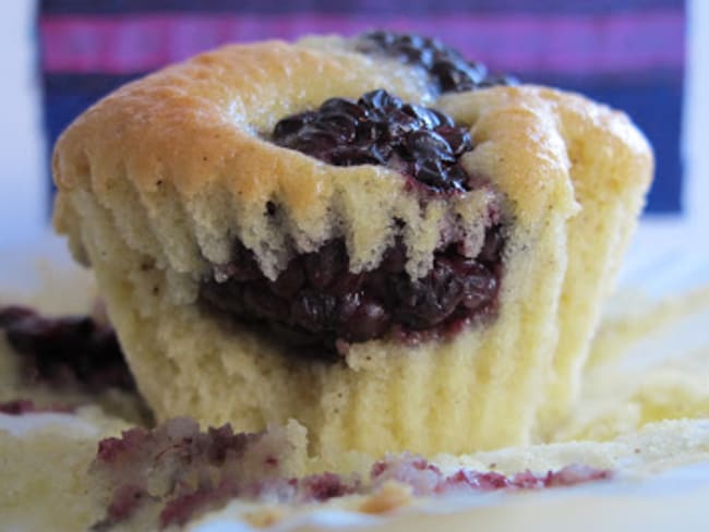 Muffins vanillés aux mûres