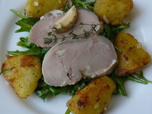 Enchaud de Porc, Salade de Pommes de terre et Roquette