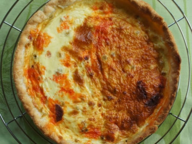 Quiche chorizo-petits pois