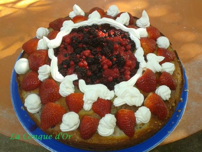 Gâteau yaourt mascarpone aux fruits rouges