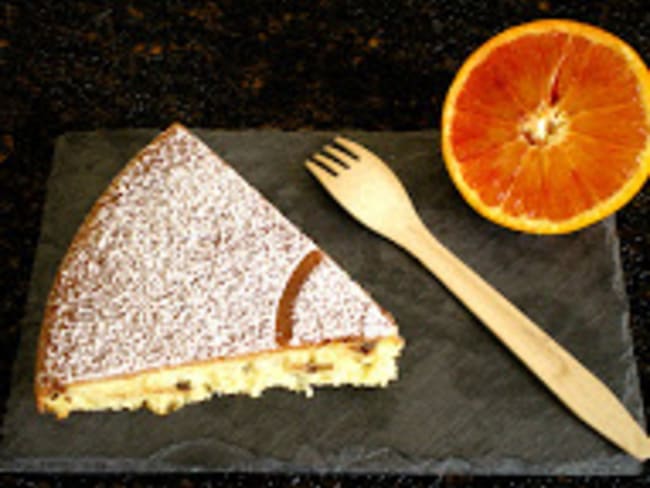 Gâteau moelleux orange sanguine et pépites de chocolat
