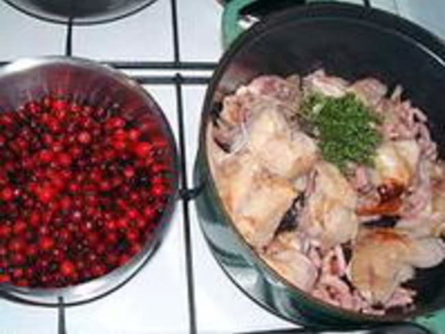 Cuisses de lapin au vinaigre et aux airelles