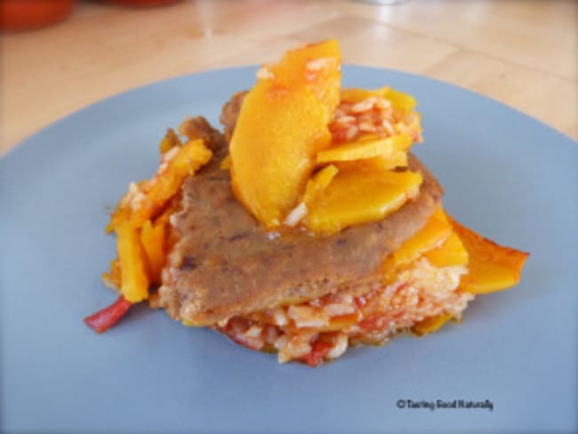 Gratin de butternut et riz végétalien