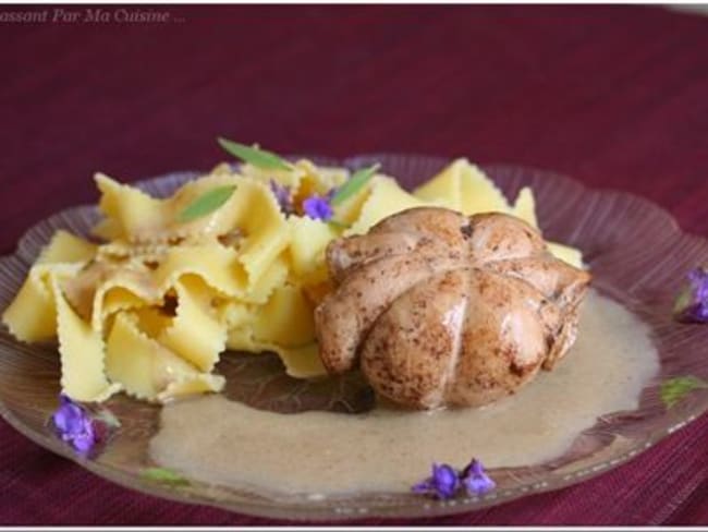 Paupiettes de dinde farcies aux champignons et à la sauge