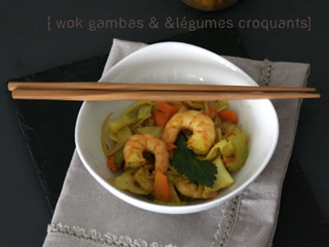 Wok Gambas & Légumes Croquants