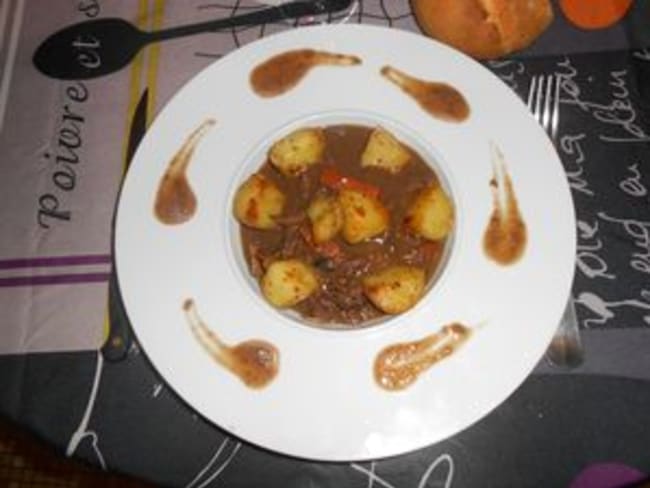 Émincé de boeuf façon bourguignon