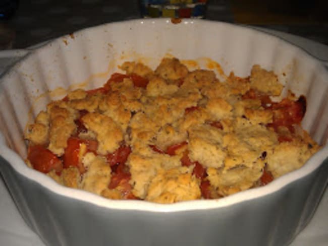 Crumble de tomates et chèvre frais