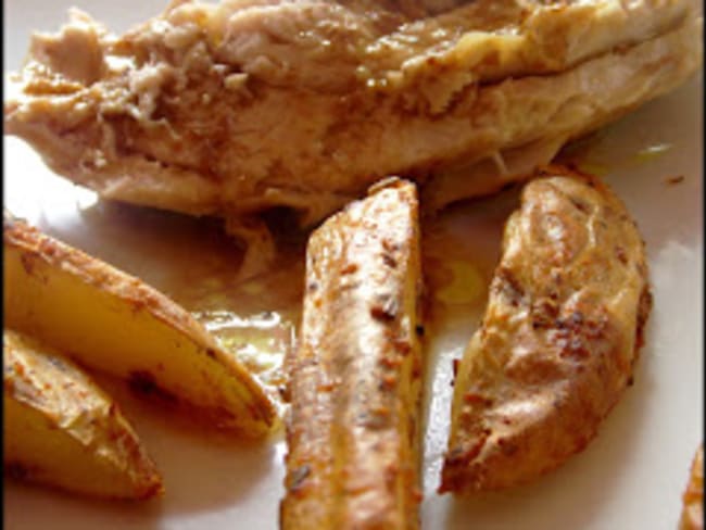 Poulet au lait et potatoes au four