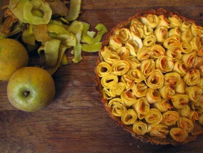 Tarte aux pommes façon bouquet de roses