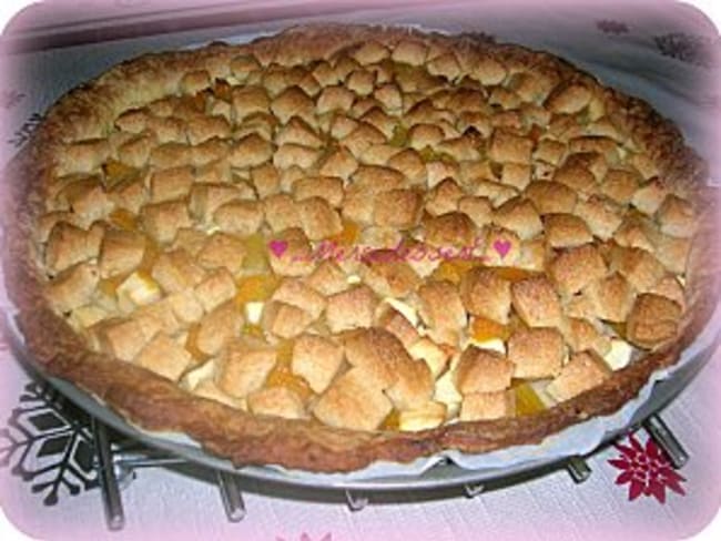 Tarte pomme abricot façon crumble