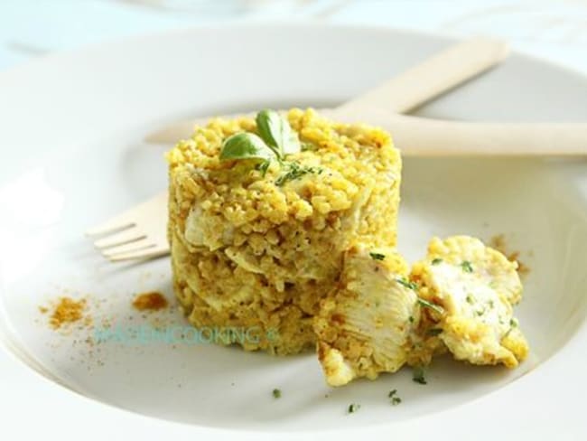 Risotto de boulghour au poulet et au curry