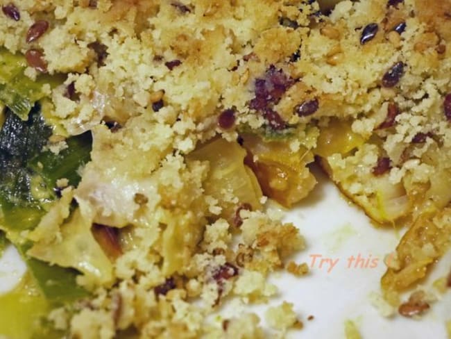 Crumble de haddock et poireaux