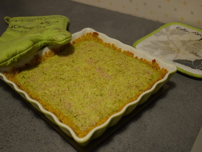 Tarte couscous brocoli, curcuma et sésame