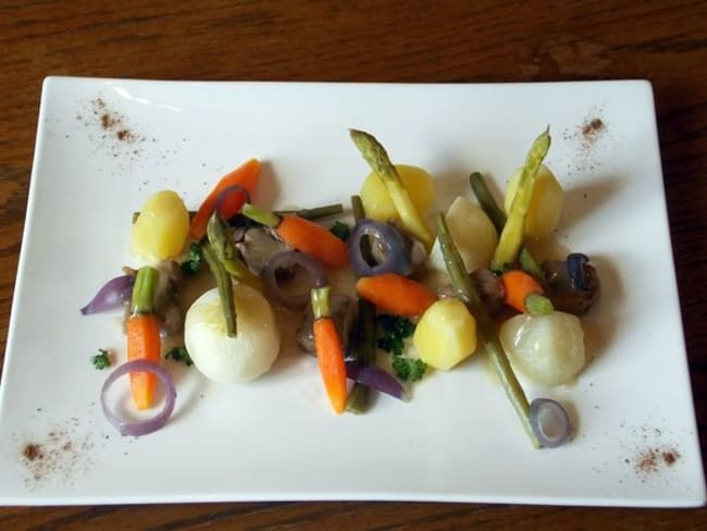 Agneau aux oignons rouges et ses légumes primeurs pour le Brevet d'Aptitude Culinaresque