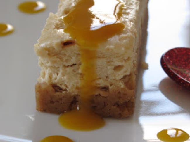 cheesecake au dulcey et au coulis de mangue