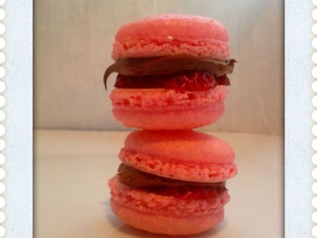 Macarons Nutella et Fraises fraîches