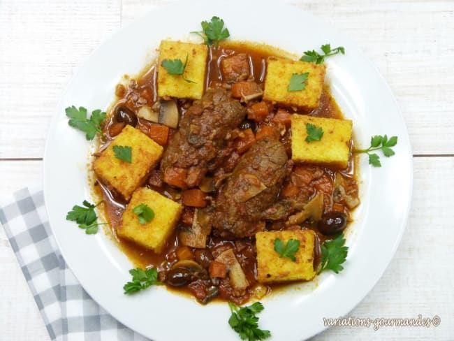 Caillettes et polenta gratinée